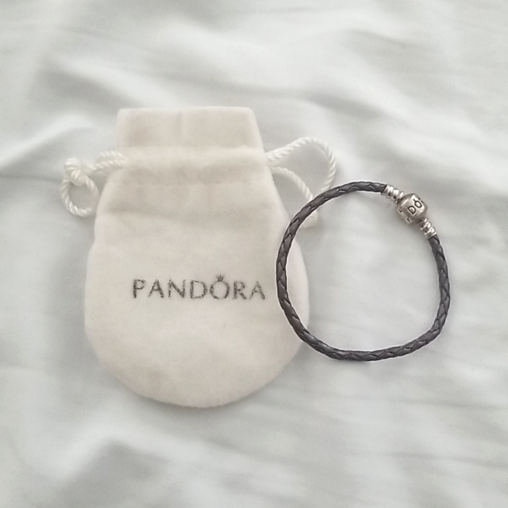 Purple leather Pandora bracelet